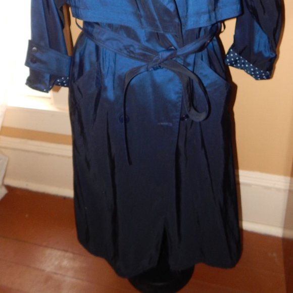 Ladies Forecaster of Boston Trench - Rain Coat - Jacket ~11/12 Petite~ Navy Blue - Picture 11 of 11
